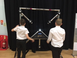 children holding presentation frame